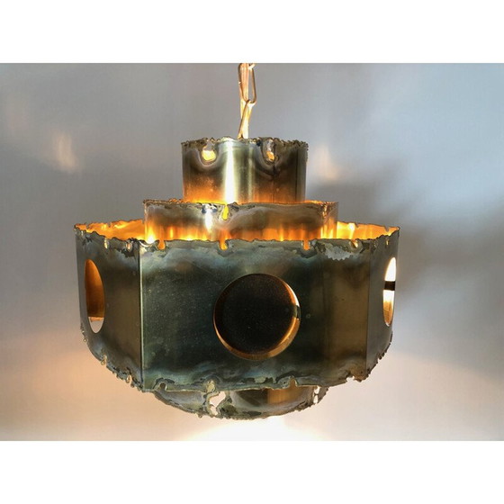 Image 1 of Vintage brass suspension by Svend Aage Holm Sørensen for Thea Metal, Denmark 1960