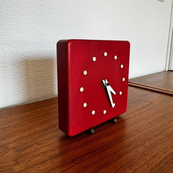 Image 1 of Sixties Leka Ruurlo Holland Table Clock Wood