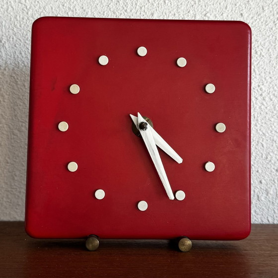 Image 1 of Sixties Leka Ruurlo Holland Table Clock Wood