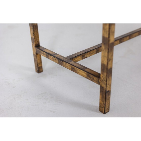 Image 1 of Vintage rectangular coffee table in lacquer and gilded iron, France 1950
