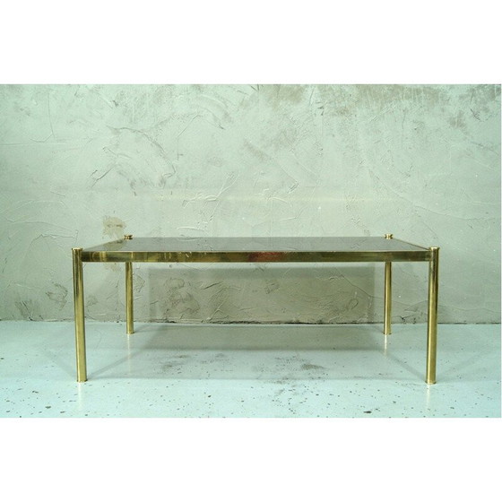 Image 1 of Set di 3 tavolini da caffè minimalisti vintage in ottone, Italia 1970