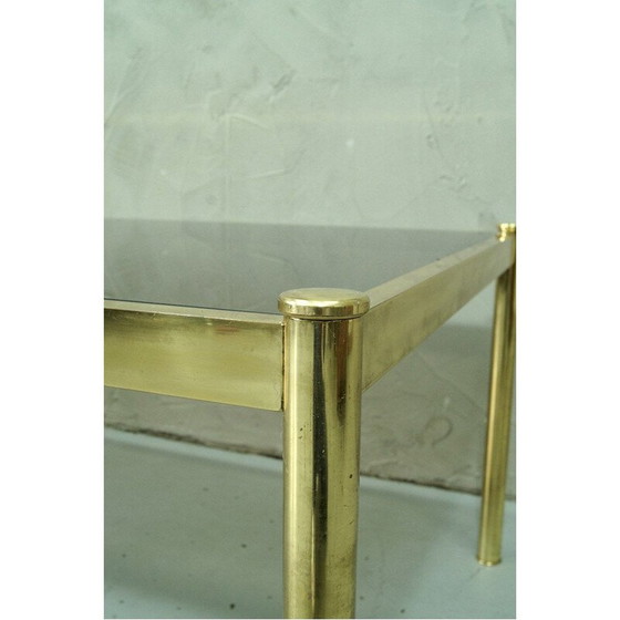 Image 1 of Set di 3 tavolini da caffè minimalisti vintage in ottone, Italia 1970