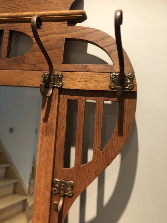 Image 1 of Art Nouveau hall coat rack + umbrella stand