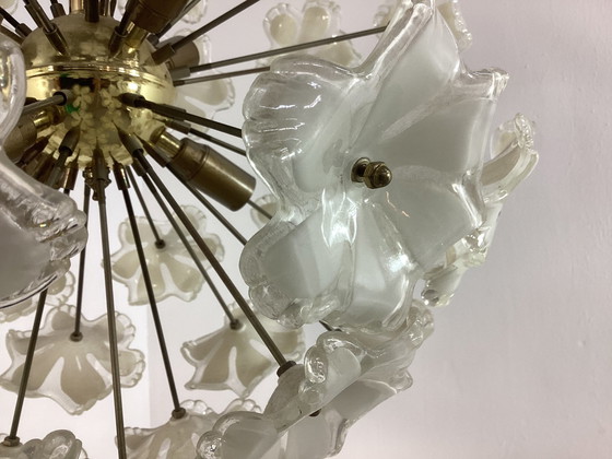 Image 1 of 2 grandi lampade Sputnik anni Settanta a forma di fiore 