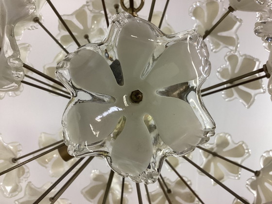 Image 1 of 2 grandi lampade Sputnik anni Settanta a forma di fiore 