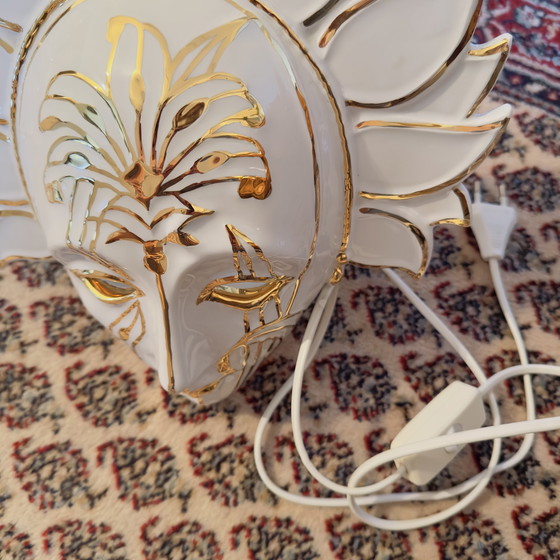 Image 1 of Venetian lamp carnival mask gold-plated / Made in Italy