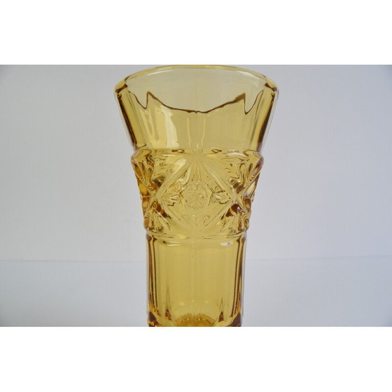 Image 1 of Vintage Art Deco amber glass vase, 1940