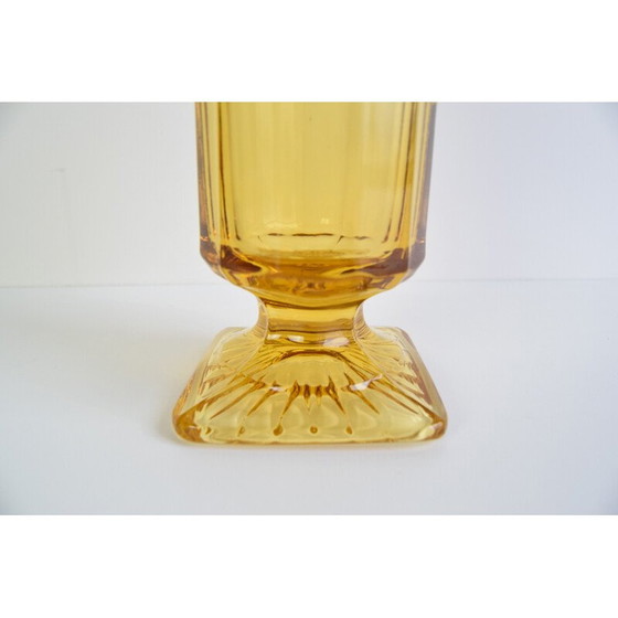Image 1 of Vintage Art Deco amber glass vase, 1940