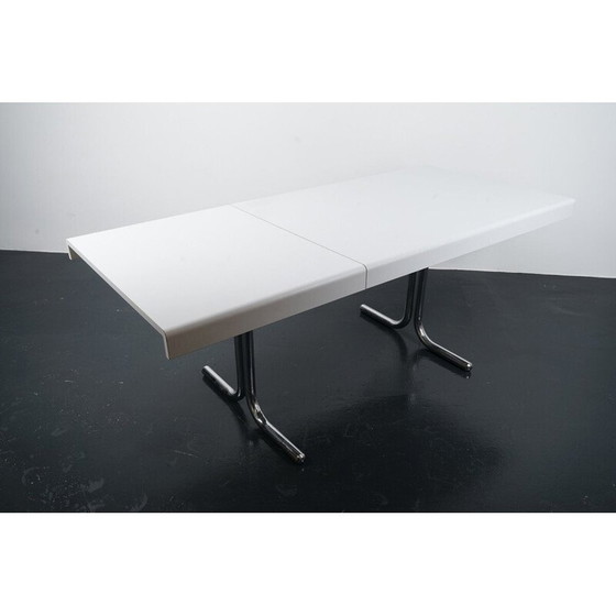Image 1 of Tavolo da pranzo allungabile vintage Space Age in metallo e legno, Germania 1970