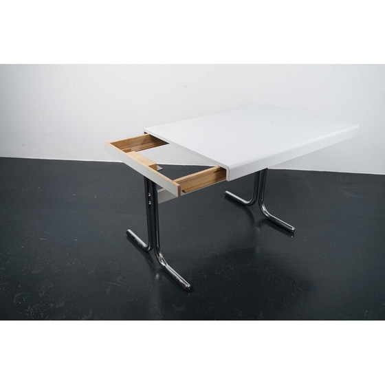 Image 1 of Tavolo da pranzo allungabile vintage Space Age in metallo e legno, Germania 1970