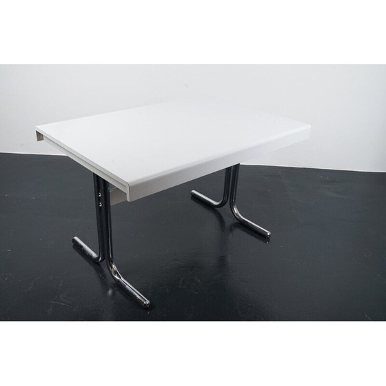 Image 1 of Tavolo da pranzo allungabile vintage Space Age in metallo e legno, Germania 1970