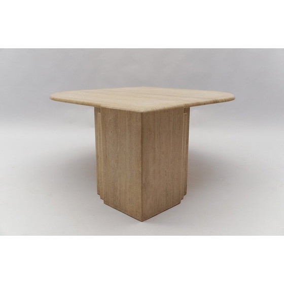 Image 1 of Vintage oval travertine coffee table, Italy 1960