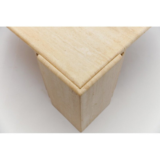 Image 1 of Vintage oval travertine coffee table, Italy 1960