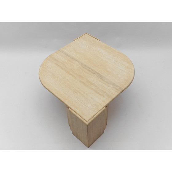 Image 1 of Vintage oval travertine coffee table, Italy 1960