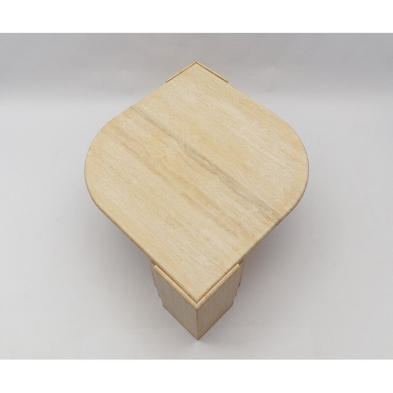 Image 1 of Vintage oval travertine coffee table, Italy 1960
