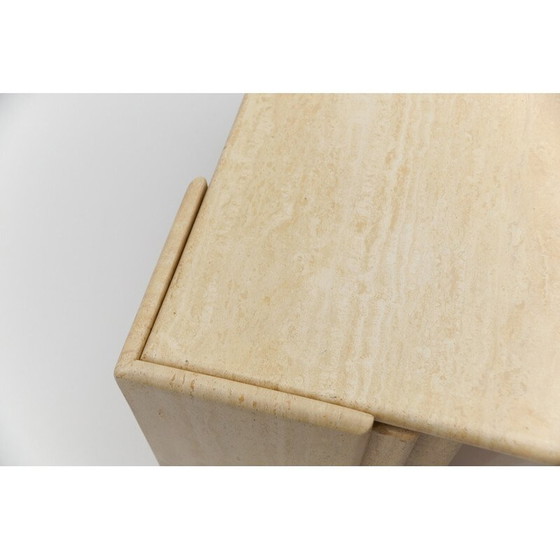 Image 1 of Vintage oval travertine coffee table, Italy 1960