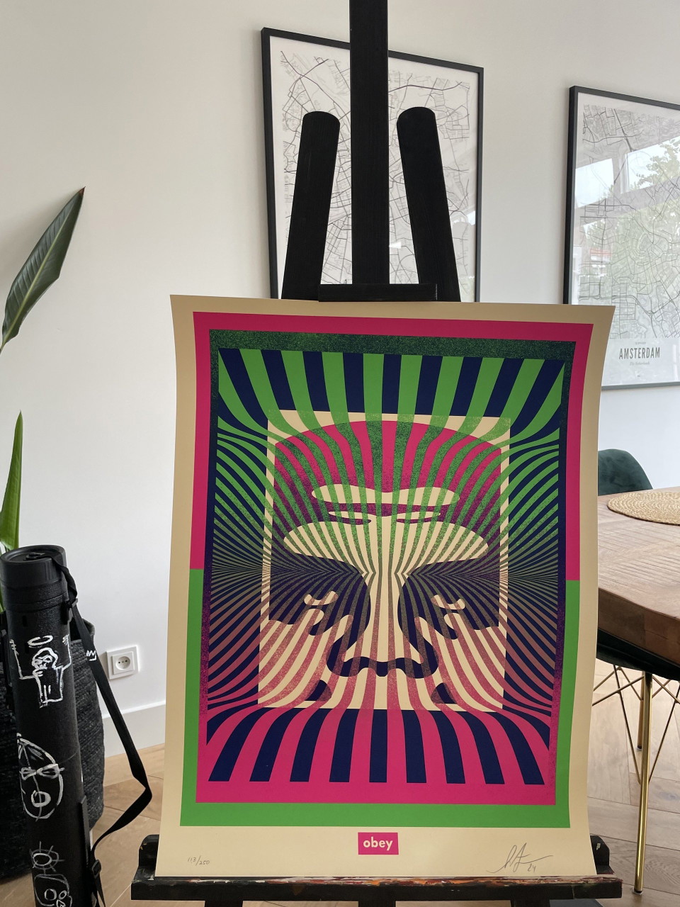 Shepard Fairey (Obey), Op-Art Icon (Green Gradient), Hand Signed