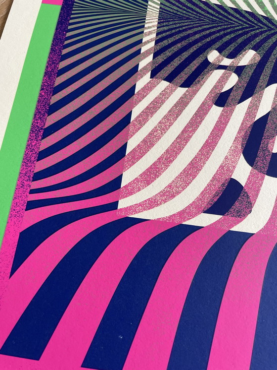 Image 1 of Shepard Fairey (Obey), Op-Art Icon (Green Gradient), Hand Signed And Numbered By The Artist. Limited Edition 113/250.