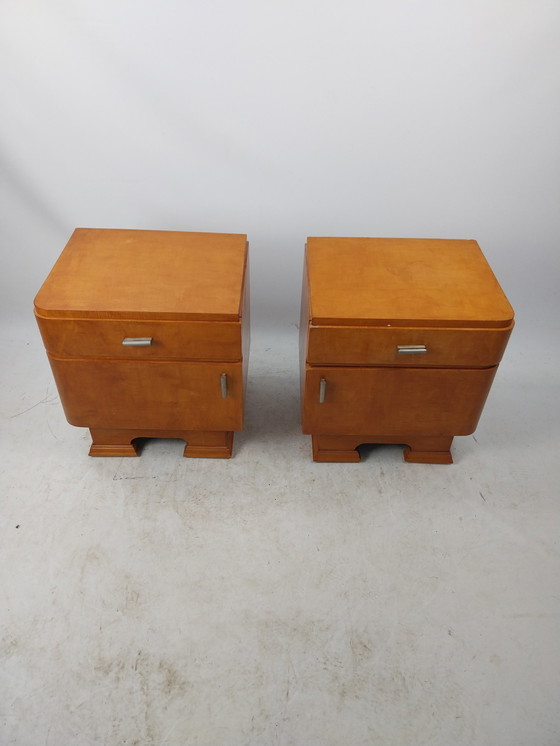 Image 1 of 1 Set Art Deco Nightstands 1930'S