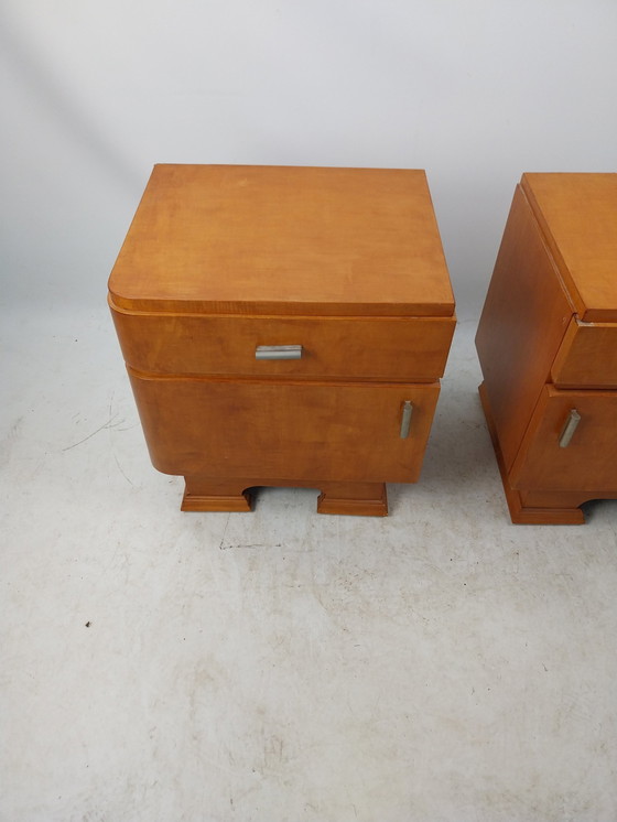 Image 1 of 1 Set Art Deco Nightstands 1930'S