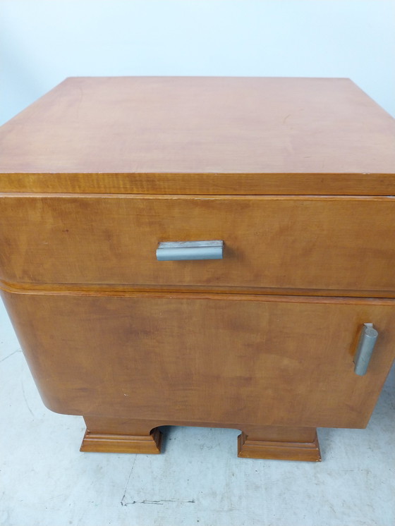 Image 1 of 1 Set Art Deco Nightstands 1930'S