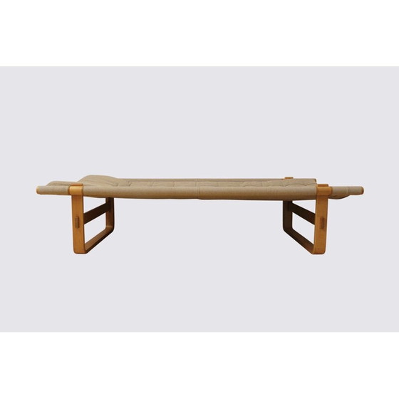Image 1 of Scandinavian vintage safari daybed in birch and linen