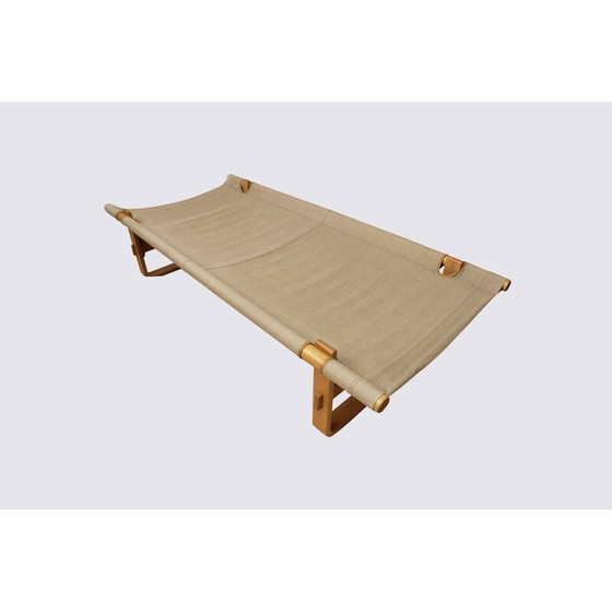 Image 1 of Scandinavian vintage safari daybed in birch and linen