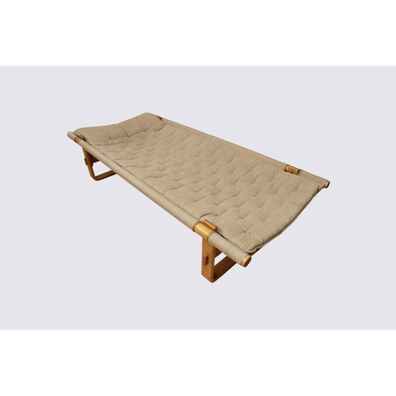 Image 1 of Scandinavian vintage safari daybed in birch and linen
