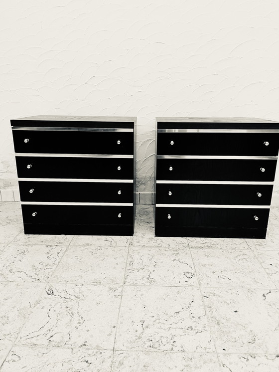 Image 1 of Duo Of 80's Bedside Tables