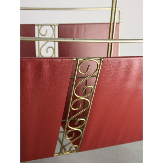 Image 1 of Mid-century Italian red magazine rack