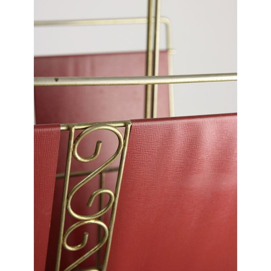 Image 1 of Mid-century Italian red magazine rack