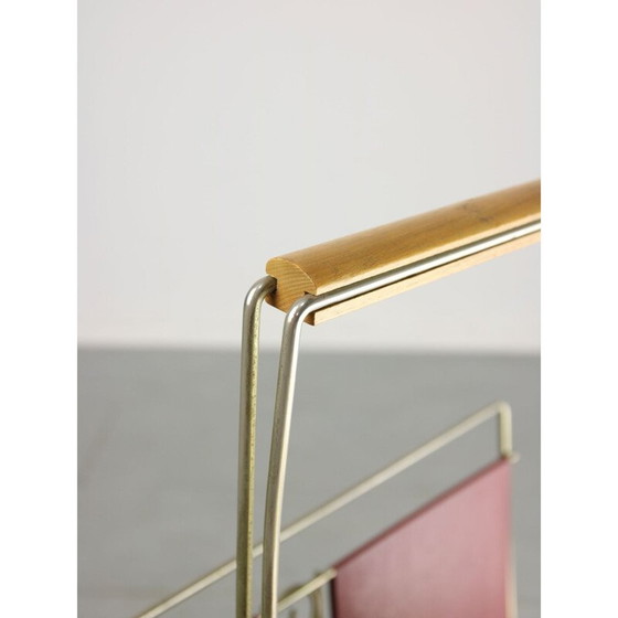 Image 1 of Mid-century Italian red magazine rack