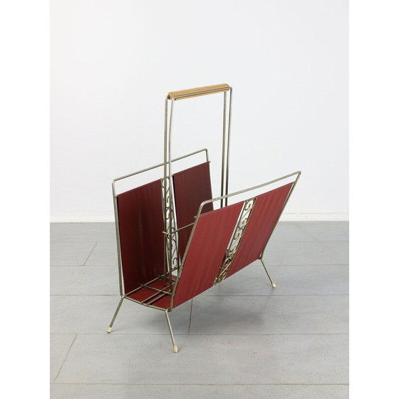 Image 1 of Mid-century Italian red magazine rack