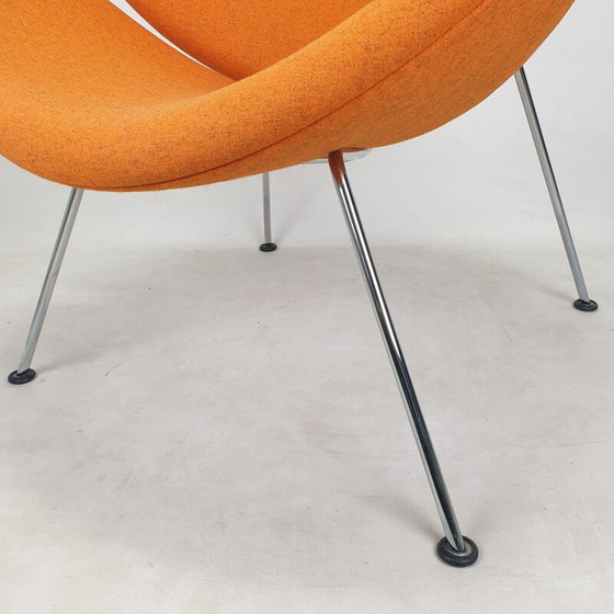Image 1 of Vintage armchair in orange slice and chromed metal by Pierre Paulin for Artifort, 1980