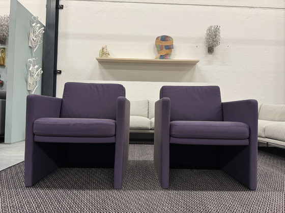 Image 1 of 2 fauteuils Rolf Benz Ego Club tissu violet