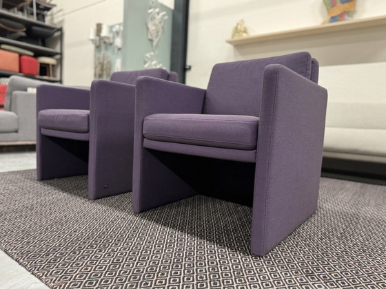 Image 1 of 2 fauteuils Rolf Benz Ego Club tissu violet