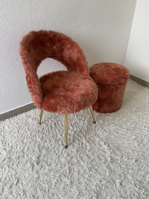 70s Moumoute Chair and Pouf