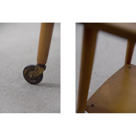 Image 1 of Vintage maple wood bar cart or serving cart by Ilse Möbel, Germany 1960