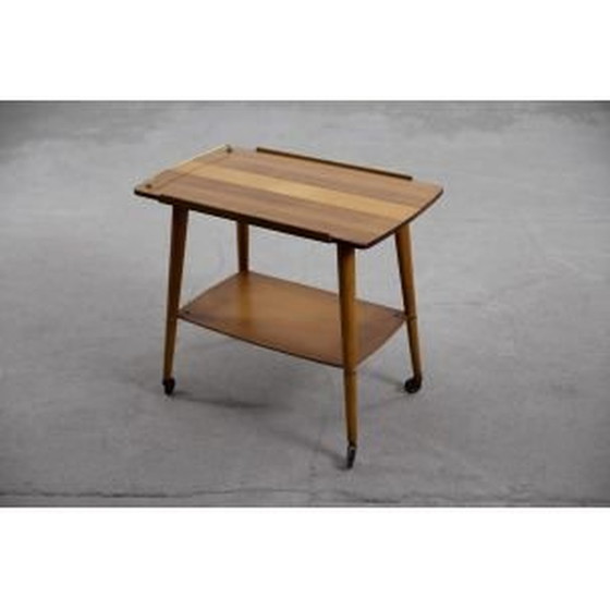 Image 1 of Vintage maple wood bar cart or serving cart by Ilse Möbel, Germany 1960
