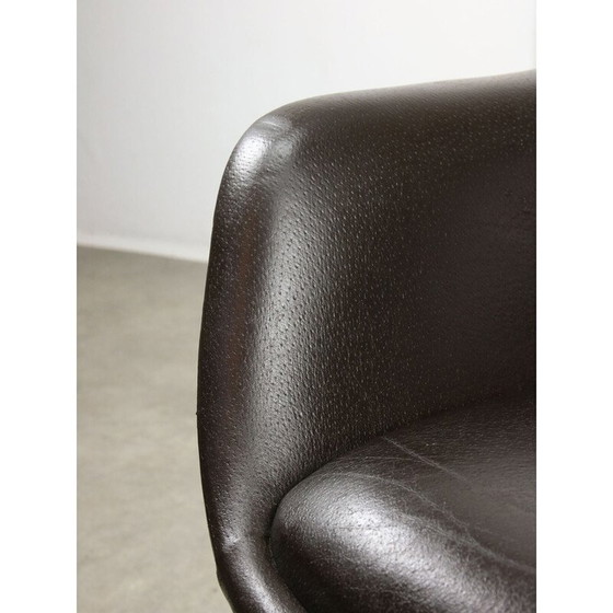 Image 1 of Vintage brown leather office chair, Italy