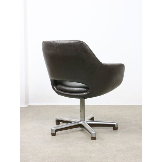 Image 1 of Vintage brown leather office chair, Italy
