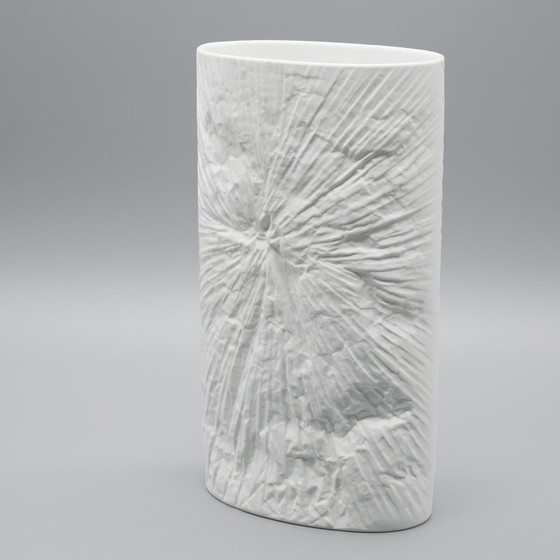 Image 1 of Martin Freyer Rosenthal Studio-Line Bisque Porcelain Op-Art Relief Vase 25Cm 