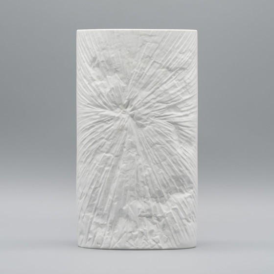 Image 1 of Martin Freyer Rosenthal Studio-Line Bisque Porcelain Op-Art Relief Vase 25Cm 