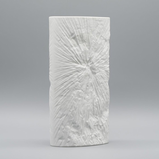 Image 1 of Martin Freyer Rosenthal Studio-Line Bisque Porcelain Op-Art Relief Vase 25Cm 