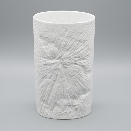 Martin Freyer Rosenthal Studio-Line Bisque Porcelain Op-Art Relief Vase 25Cm 