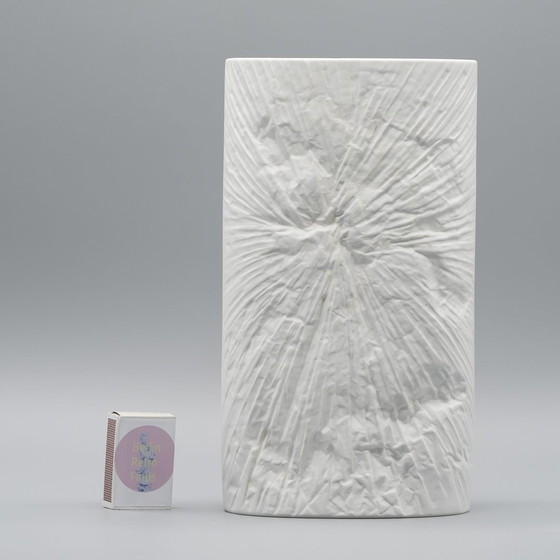 Image 1 of Martin Freyer Rosenthal Studio-Line Bisque Porcelain Op-Art Relief Vase 25Cm 