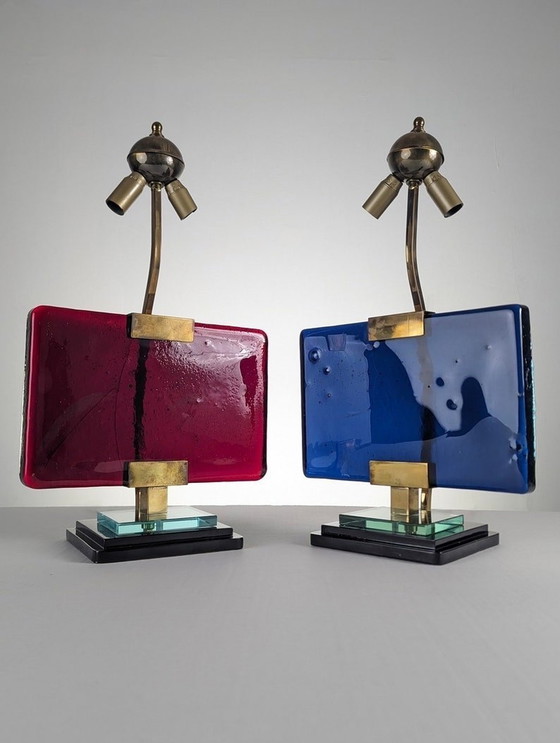 Image 1 of 2X Table Lamps By Pietro Chiesa For Fontana Arte