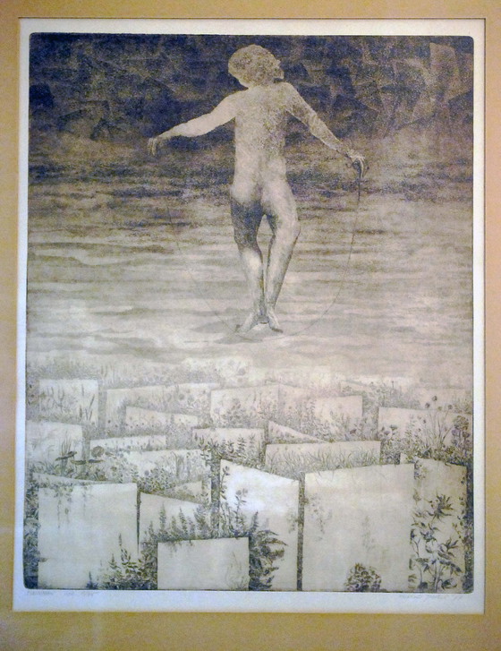 Image 1 of The Gardener. Etching by Michael Jepkes