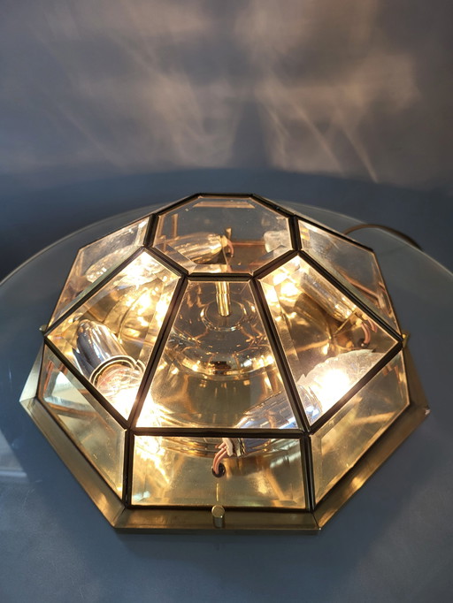 Octagonal hanging lamp Deknudt hollywood regency style 1980