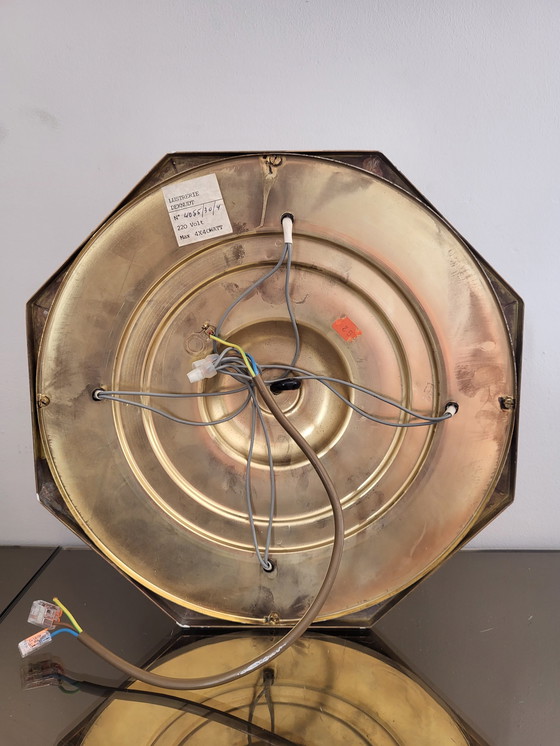 Image 1 of Lampe à suspension octogonale Deknudt hollywood regency style 1980